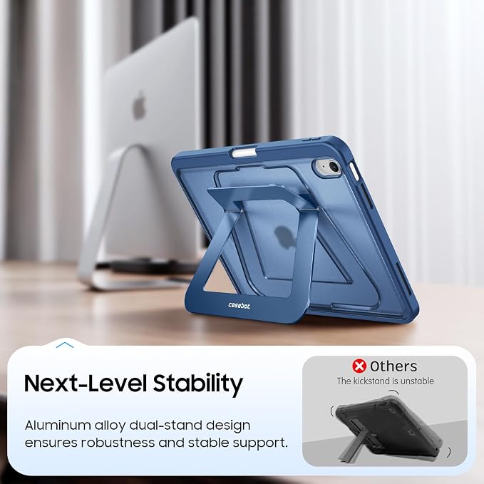 Fintie Shockproof Case for iPad (A16) 11th Gen 11-in iPad 10th Gen 10.9 | Slim Frosted Hard Back Cover Multi-Angle Viewing Built-in Kickstand &amp Pencil Holder Anti-Scratch Black