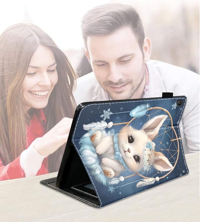 Case for Amazon Fire HD 10 Tablet (9th/7th Generation 2019/2017 Release) Slim PU Leather Cover with Card Slot &amp Auto Wake/Sleep for Fire 10.1 Tablet African American Girl