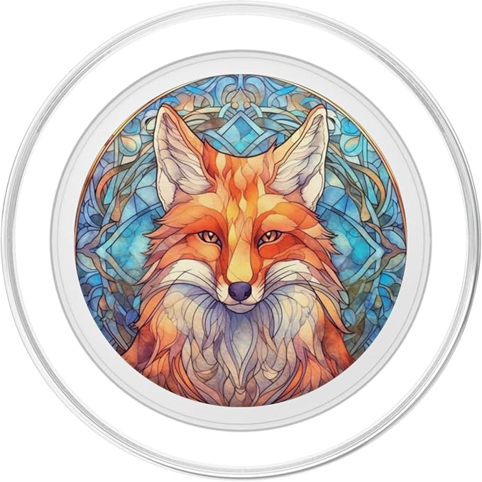 Fox Stained Glass PopSockets Adhesive PopGrip