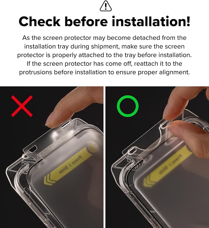 Ringke for iPhone 16/15 Screen Protector [Easy Slide 2 Pack] | Easy Installation with Alignment Tool Case Friendly Premium 9H Hardness Tempered Glass