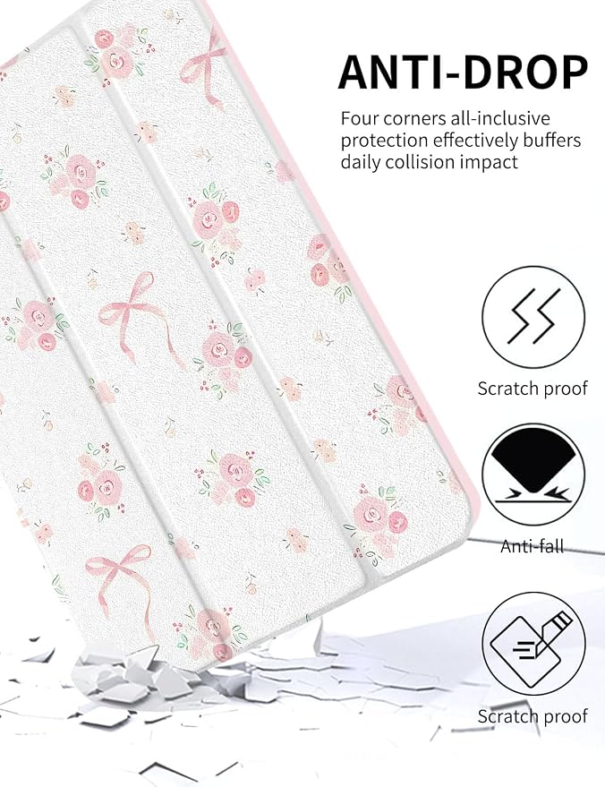 Case for iPad 9th/ 8th/ 7th Generation Case 10.2&amp10.5 Inch (2021/2020/2019 Release) Slim Lightweight Soft Trifold Back Cover with Pencil Holder &amp Auto Sleep/Wake CoverBeige Checkered