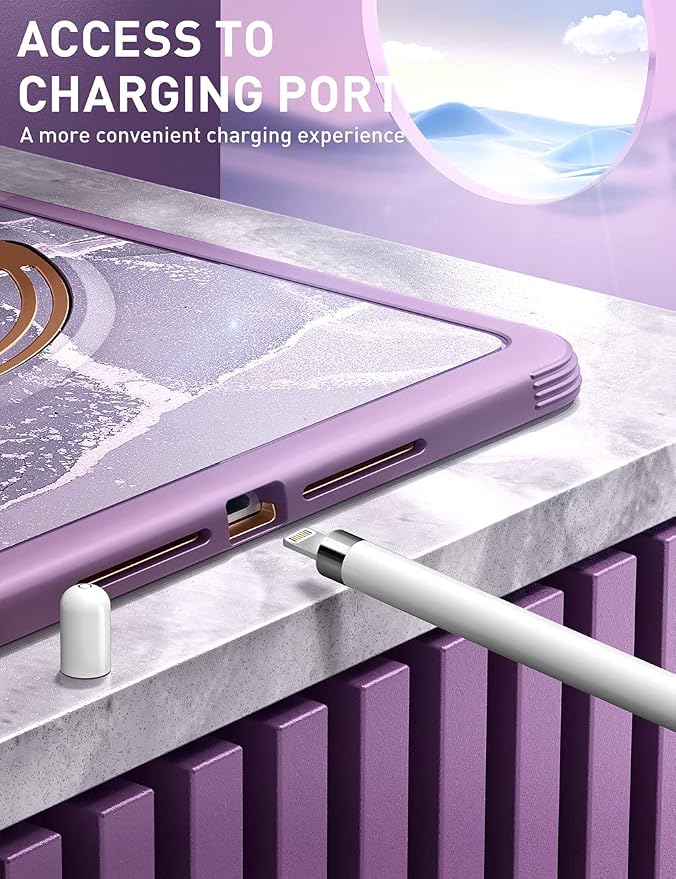 Clayco Nebula Case for iPad 9th/8th/7th Generation Case 10.2 Inch 2021/2020/2019 Multi-Angle Viewing Full Body Stand Cover for iPad 10.2 with Built-in Screen Protector &amp Pencil Holder Ocean