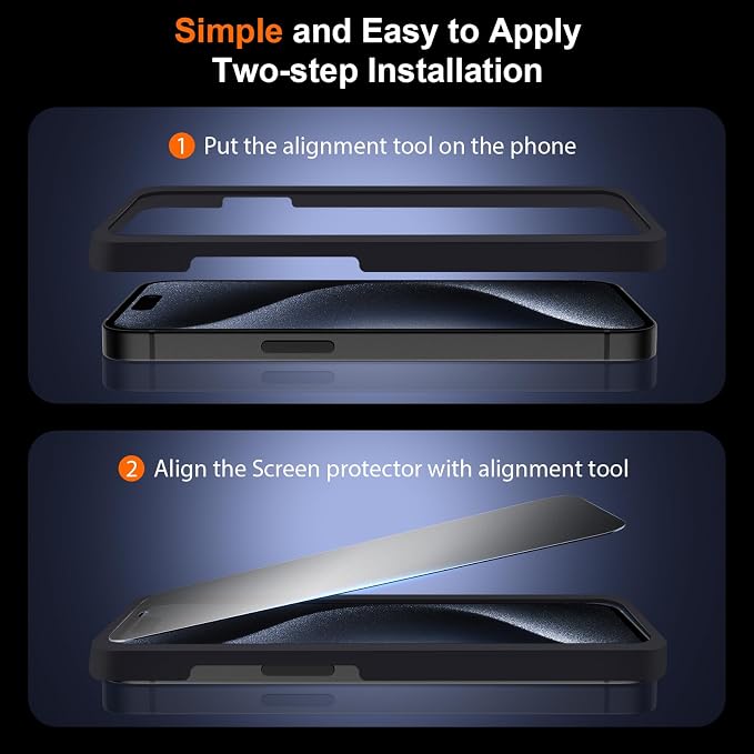 [2 Pack] Matte Privacy Glass Screen Protector Designed for iPhone 11 / iPhone XR Anti-Glare Anti-Fingerprint Install Frame 9H Tempered Glass