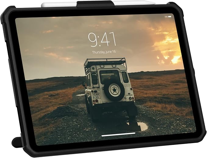 URBAN ARMOR GEAR UAG Designed for iPad 11 A16 11th Gen 2025 10.9 10th Gen 2022 Case A3354 A3355 A2696 - Rugged Slim Protective Folio Cover w/Hand Strap Kickstand &amp Pencil Holder Scout Black