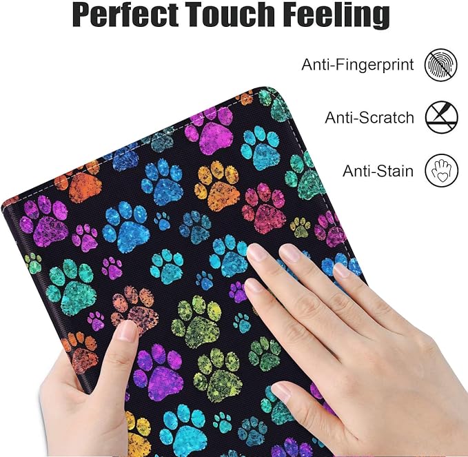 Case for Samsung Galaxy Tab A9 Plus 11 Inch 2023 Model (SM-X210/X216/X218) Premium PU Leather Stand Folio Cover with Auto Sleep/Wake Abstract Colorful Dog