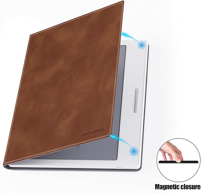 Magnetic Case for 7 Onyx Boox Tablet Go 7/Go 7 Color (1/2th Gen2024/2025) Slim Lightweight Premium PU Leather Folio Cover with Magnetic Closure &amp Auto Sleep/Wake (Advanced Grey)