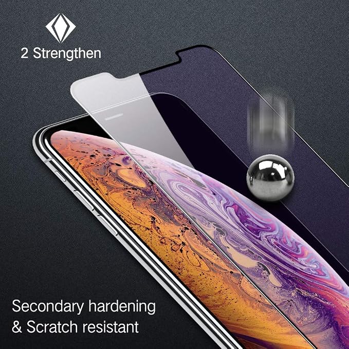 PERFECTSIGHT Blue Light Tempered Glass Screen Protector compatible with iPhone 11 Pro Max 2019 iPhone Xs Max 2018 6.5 inch HD Anti Fingerprint 2X Stronger Alignment Frame Easy Installation