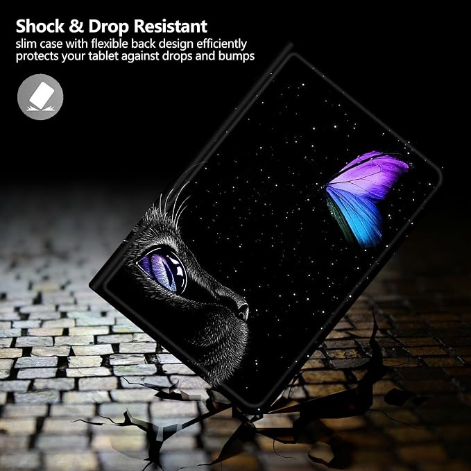 Case for Fire 7 Tablet &amp Fire 7 Kids (12th Gen 2022 Release) - Slim PU Leather Protective Smart Cover with Auto Sleep/Wake &amp Multi-Angle StandBlue Dandelion