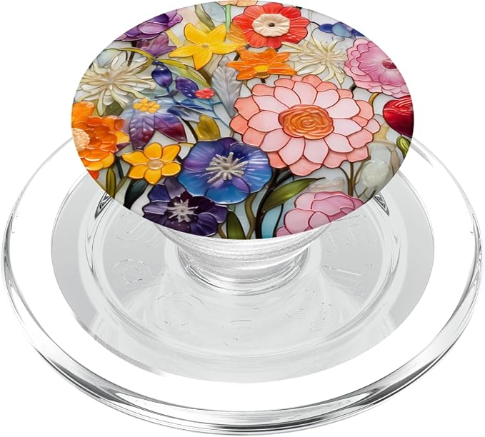 Colorful Floral Murano Glass Effect Venetian Glass PopSockets Adhesive PopGrip