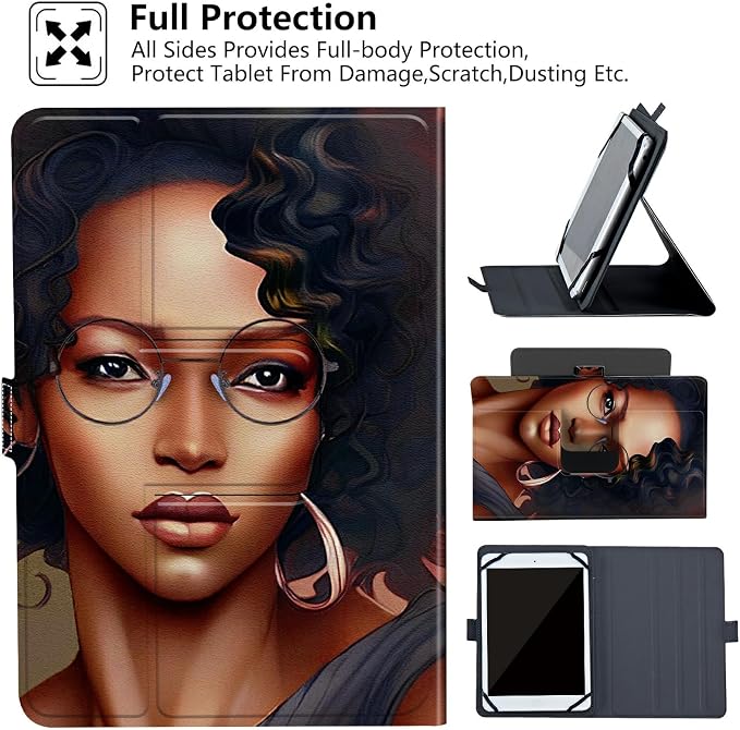 Universal Case for 10.6 inch 11 inch TabletUniversal Case for 10.6-11 Inch Touchscreen TabletSlim PU Leather Stand Folio Shell Cover with 360 Degree Rotatable Kickstand ViewingAbstract Sun Leaf