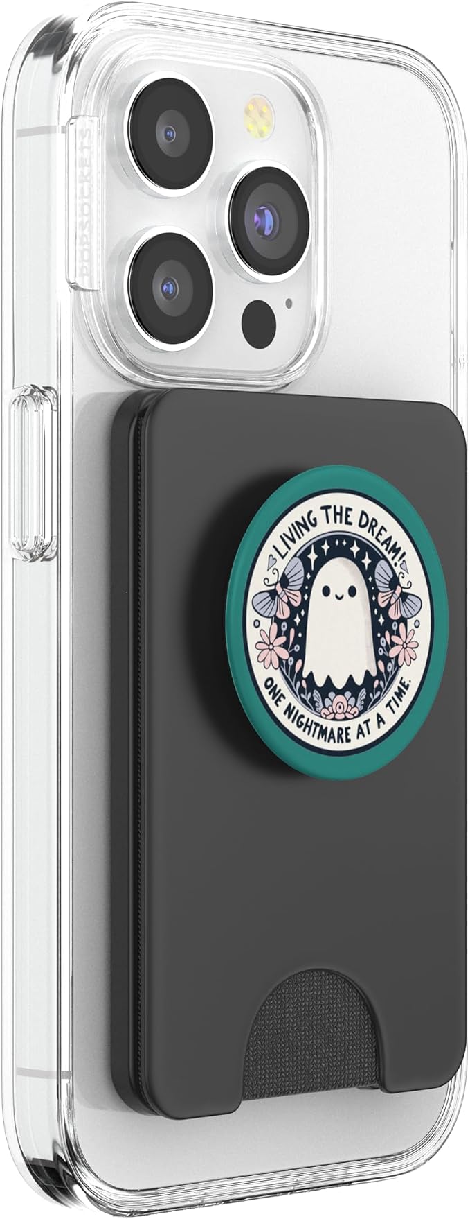 Spooky Ghost Dark Humor Living the Dream Bookish Reading PopSockets PopWallet for MagSafe