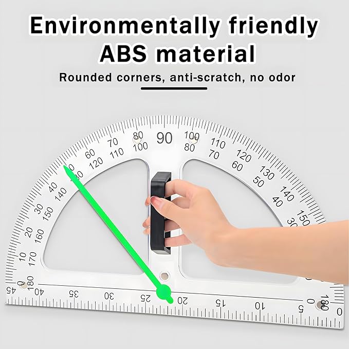 Magnetic Teaching Ruler Set with Multi-Functional Geometry Tools Durable ABS Plastic for Whiteboard Classroom Projects Student Teacher Math Supplies (Clear 3pcs)