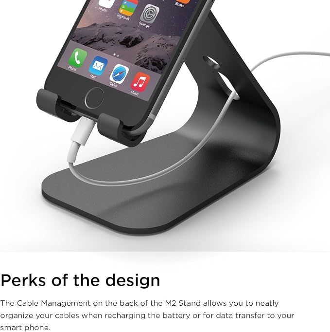 elago M2 Stand for All iPhones and Galaxy Smartphones (Angled Support for FaceTime) (Black)