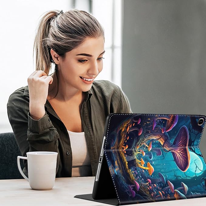 Case for Galaxy Tab A9 Plus ， Auto Sleep/Wake Multi-Angle Viewing Slim Folio Stand Cover for Samsung Galaxy Tab A9+/A9 Plus 11 Inch 2023 (SM-X210/X216/X218) Magic Mushrooms Fungus