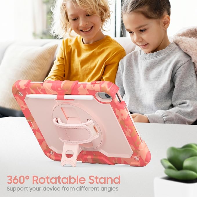 Dteck for Apple iPad 11 inch (A16 11th Gen) iPad 10.9 inch (10th Gen) Slim Clear Case with Kickstand Pencil Holder Reinforced Shockproof Corners Soft TPU Lightweight Protective Cover Transparent