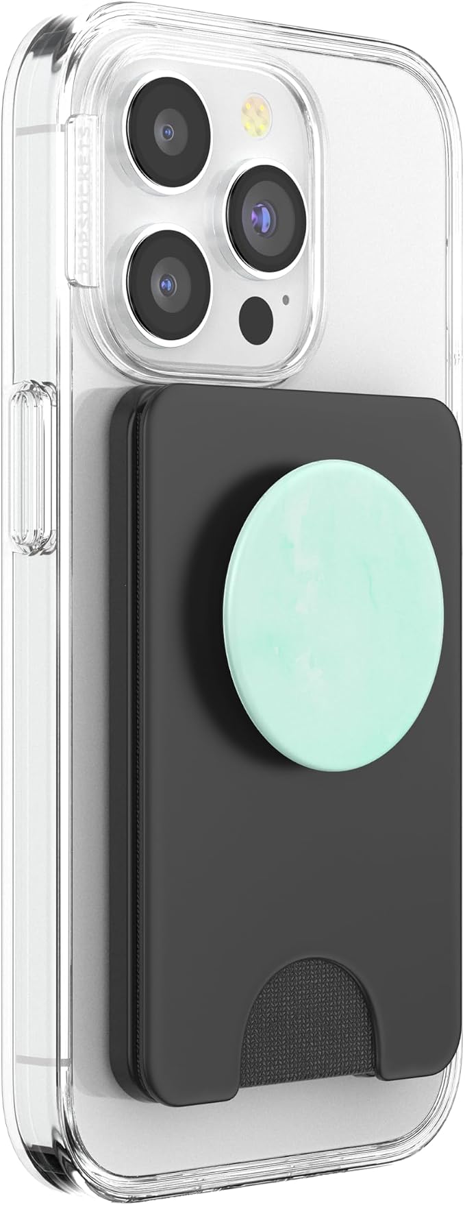 PopSockets Watercolor Aquamarine PopGrip - Cell Phone Grip Stand - Black Turquoise - Compatible with iPhone 11 Tablets