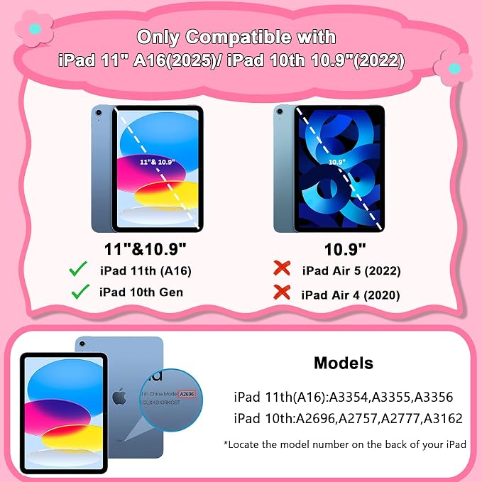 Case for iPad 11 11th Gen (A16) 2025 &amp 10th Gen 2022 10.9 Purple+Green | Kickstand | With Pencil Holder | Drop-Proof Silicone+Hard Shell | Raised Edge Protects Screen&ampCamera | Heavy Duty Pr