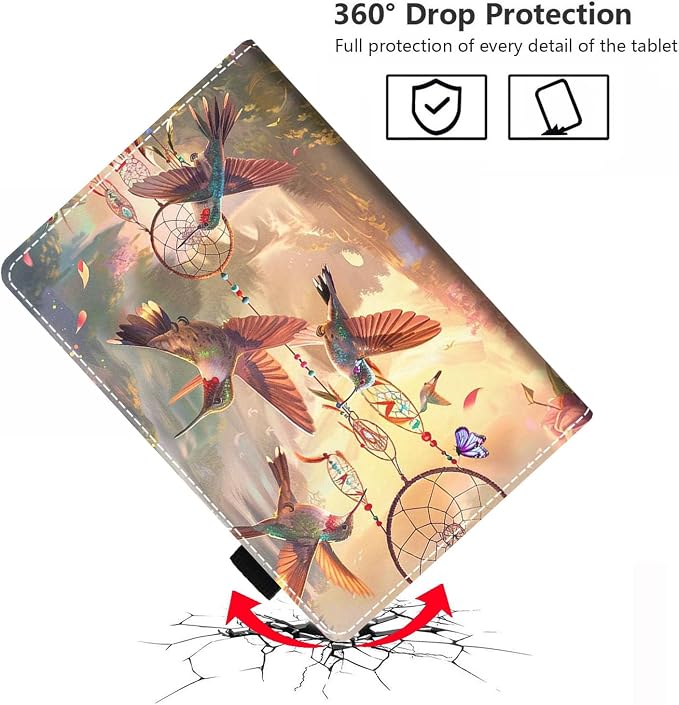 Case for Amazon Fire HD 8/Fire HD 8 Plus Tablet (12th/10th Generation 2024/2022/2020 Release) Premium PU Leather Cover with Auto Sleep Wake African Women