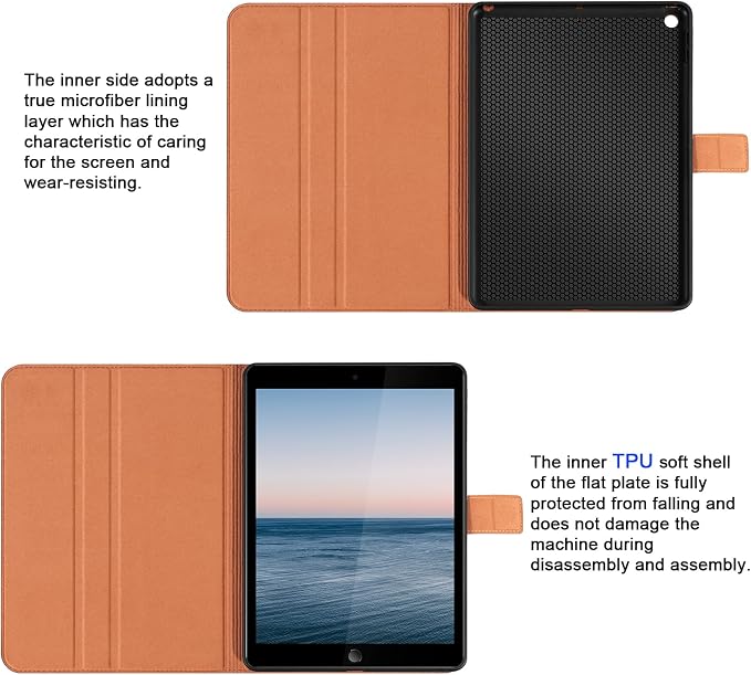 Leather Case for iPad 9th/8th/7th Gen 10.2 Inch (2021/2020/2019) | Premium Leather Folio Cover with Magnetic Closure Adjustable Stand Auto Sleep/Wake shockproof Protective CaseBlack