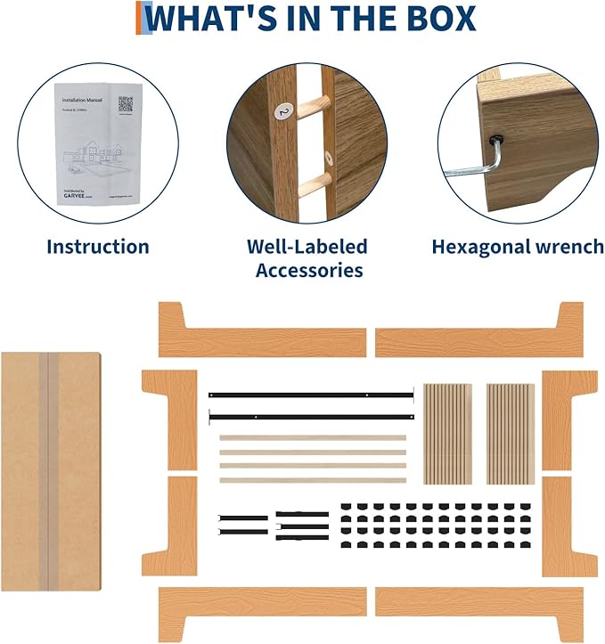 Garvee Wood Platform Bed Frame, Twin XL Bed Frame, Wood Slat Support, No Box Spring Needed, Easy Assembly, Noise-Free Design, Underbed Space for Storage