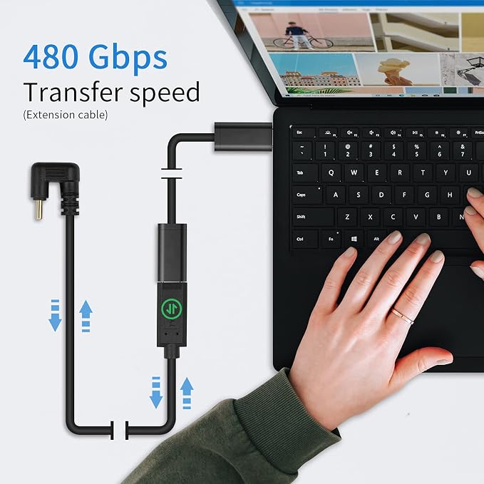 Poyiccot USB Type C Extension Cable 6ft U Shape USB C 10Gbps 60W USB 3.1 Type C Male to Female Cable 180 Degree Type C Extender for Smartphone MacBook