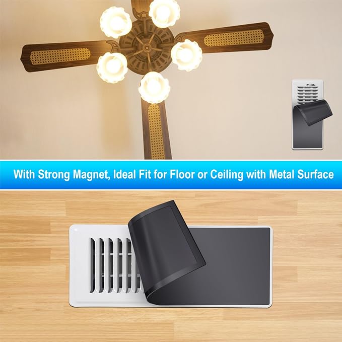 Magnetic Floor Register Vent Covers, 4 x 10 Inch Superior Hold Vent Covers