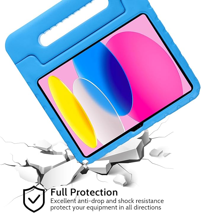 Dteck Kids Case for iPad 10.2 - Shockproof Rugged EVA Handle Stand Child Proof Case for iPad 9/8/7 Generation Black