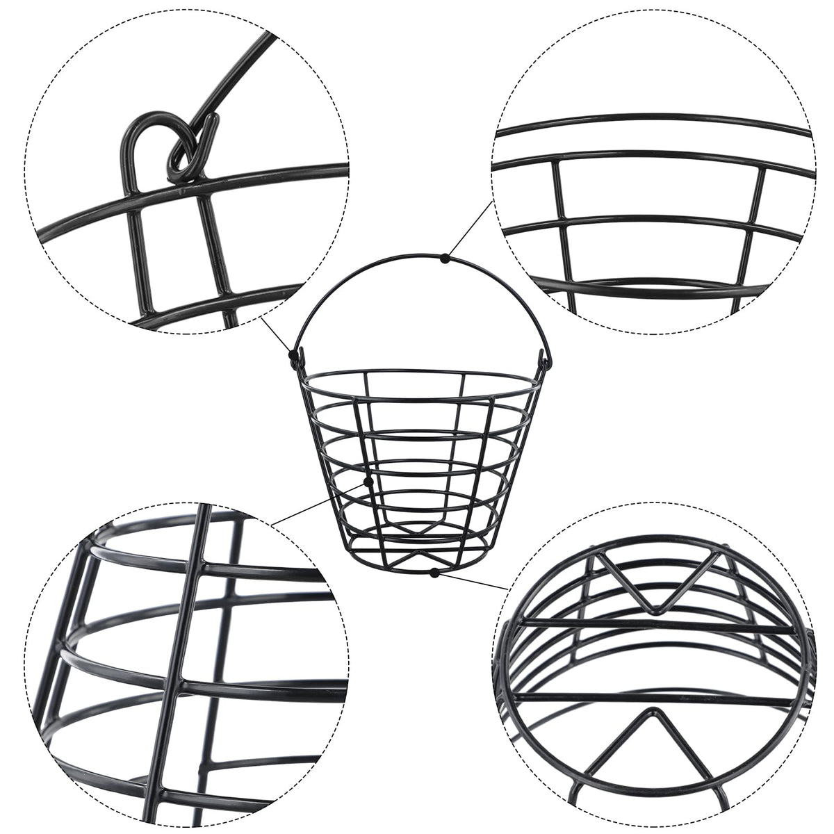 Roykaw Golf Ball Basket Bucket Container for 50 Balls,with Handle,Built to Last/Easy to Organize