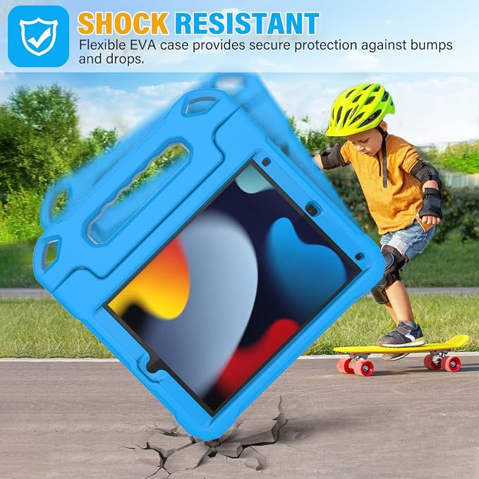 SUPLIK Kids Case for iPad 9th/8th/7th Generation -10.2 inch 2021/2020/2019 Built with Screen Protector Durable Shockproof Handle Stand Case for Apple iPad Gen 9/8/7 Black