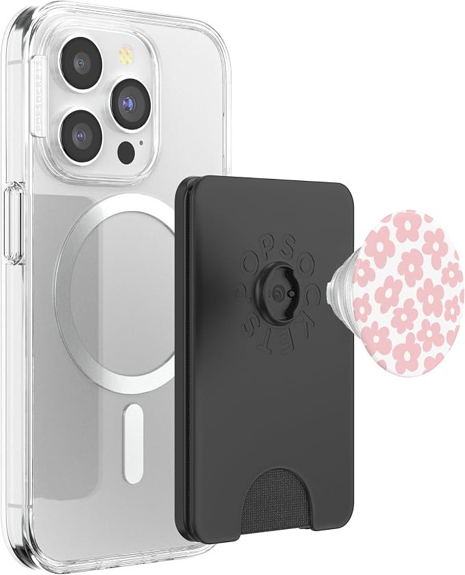Aesthetic Pink Flowers Retro Daisy PopSockets Adhesive PopGrip