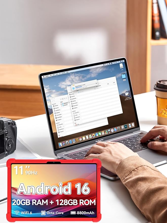for Frameflow P11T Android 16 11-Inch TabletUYRUREL Skin-Friendly Soft Silicone Protective CaseFull Protection Against Drops and Scratcheswith Adjustable Viewing StandBlack.