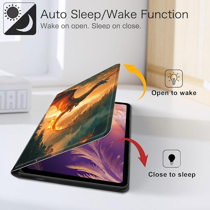 for iPad 11th Generation (A16 2025) 11 / iPad 10th Gen 10.9 2022 Case 360° Rotating PU Leather Stand Cover with Auto Sleep/Wake Shockproof TPU Backl Two Dragons Fighting