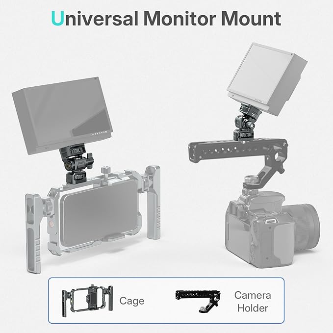 Leaplumin Field Monitor Mount Monitor Holder,1/4" Screw for 5" & 7" Field Monitor Mount Support 360° Swivel &180° Tilt Adjustment,Aluminum Camera Monitor Mount for Camera/Phone Cage