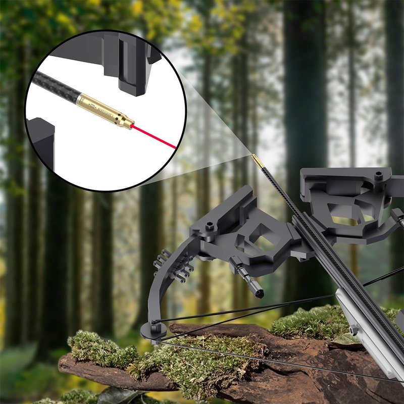 Tipfun Bore Sight with Red Laser Crossbow Archery Bow Arrow Red Dot Boresighter Tactical Arrow Thread-On Crossbow with Batteries