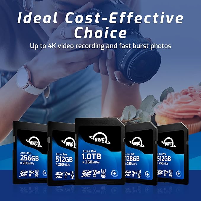 OWC Atlas Pro 128GB SDXC UHS-II V60 Media Card