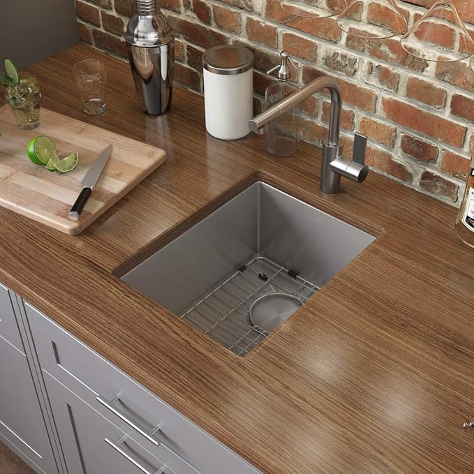 Ruvati 16 x 18 inch Undermount Bar Prep Tight Raduis 16 Gauge Kitchen Sink Stainless Steel Single Bowl - RVH7116