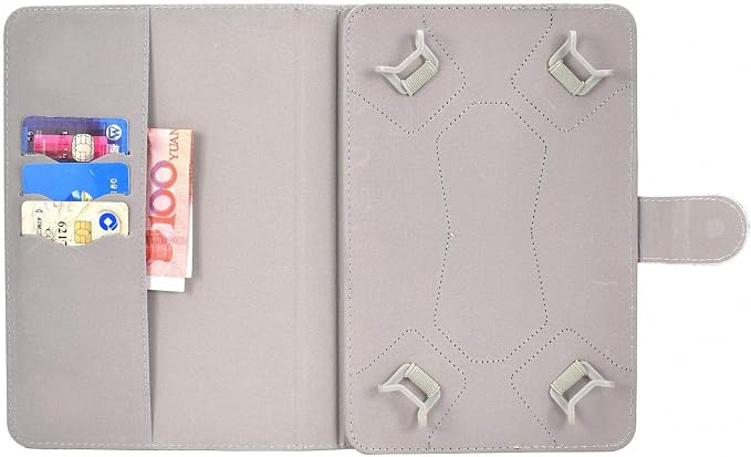 Universal 7 Inch Tablet Case Techcircle Ultra Slim Lightweight PU Leather Stand Folio Flip Wallet Protective Shell Case [Card Slots] [Magnetic Closure] for All 7 Android Tablet PC Cherry Blossom