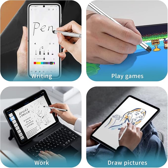 Stylus Pens with Pen Slot for Touch Screens High Precision Capacitive Universal Stylus for iPad iPhone Tablets Samsung Galaxy All Touch Screen Devices (Black)