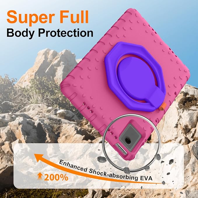 for Lenovo Idea Tab Plus Case 12.1 2025 with 360° Rotating Stand Handle and Pencil Holder New EVA Shockproof Cover for Kids Adults Home School Office Outdoor Black