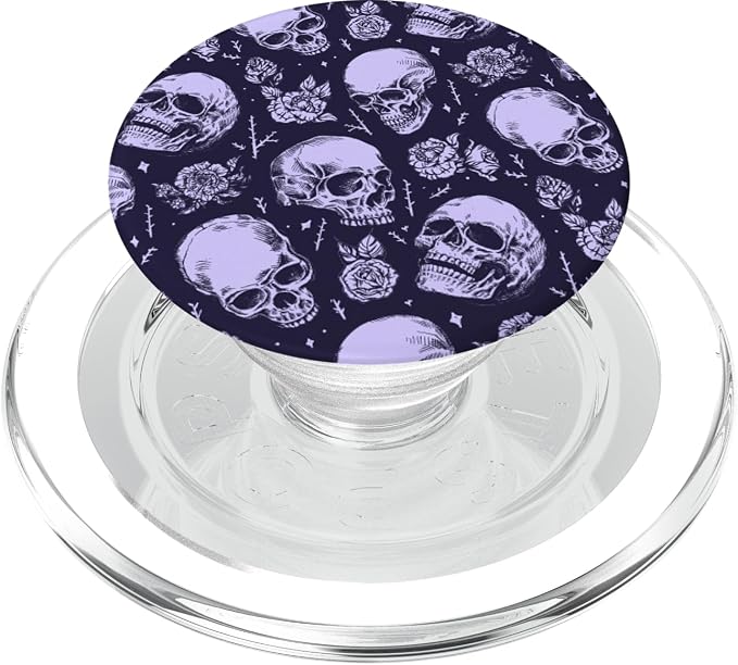 Emo Grunge Aesthetic Gothic Skull and Roses Goth Halloween PopSockets Standard PopGrip