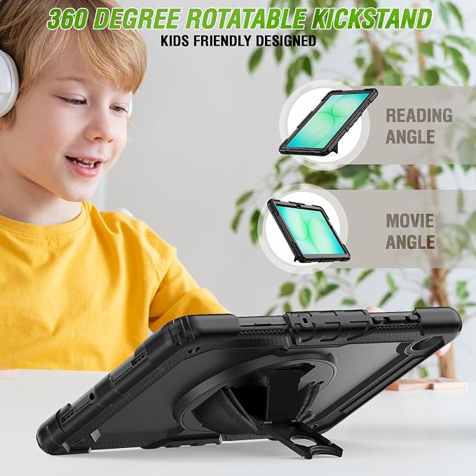 Case Compatible with Galaxy Tab A11 Plus 2026/ A9 Plus 2023 11-Inch Model SM-X230/SM-X236/SM-X238/SM-X210/SM-X216/SM-X218 with Screen Protector Pen Holder Stand Shoulder Strap Handle Grip