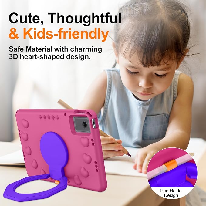 for Lenovo Idea Tab Plus Case 12.1 2025 with 360° Rotating Stand Handle and Pencil Holder New EVA Shockproof Cover for Kids Adults Home School Office Outdoor Black
