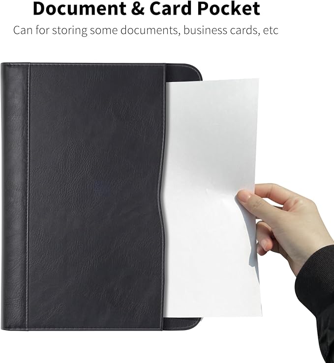 PU Leather Case for iPad A16 11th Gen 11 Inch for iPad 10th Gen CaseBlack | iPad 11/10.9 Inch 2025/2022 Cover with Pencil Holder Multi-Angle Stand Document Pocket and Auto Sleep/Wake