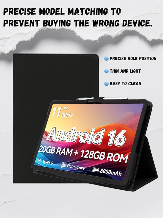 Compatible with Frameflow P11T Skin-Feel Matte Tablet Case 11 Inch Anti-Fingerprint Shockproof Slim Soft Touch Protective CoverBlack.