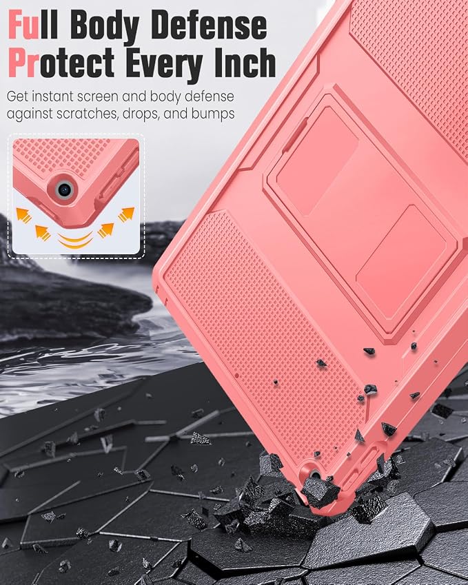 MoKo Shockproof Case Fit 2018/2017 iPad 9.7 6th/5th Generation Black | Heavy Duty Shockproof Full Body Rugged Hybrid Cover with Built-in Screen Protector for Apple iPad 9.7 Inch 2018/2017