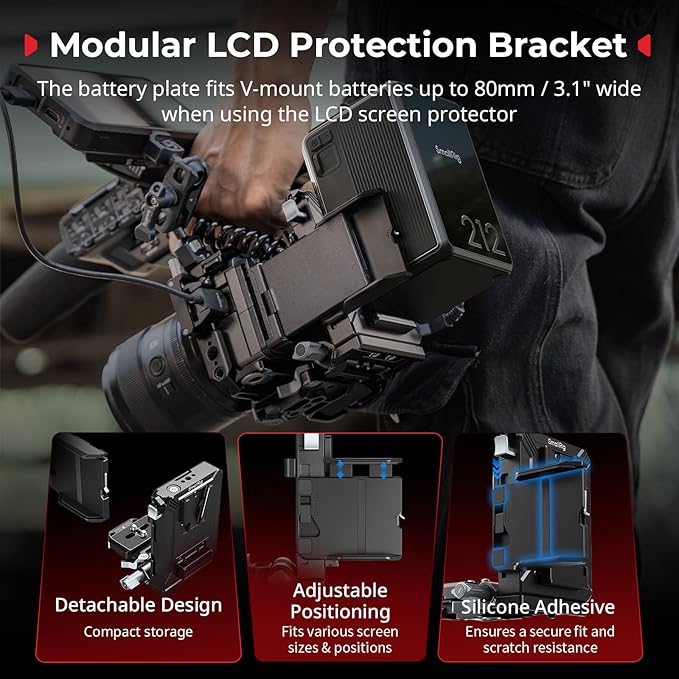 SMALLRIG Upgraded V Mount Battery Plate Kit, w/ QR Plate for Arca, LCD Screen Protector & Cable Clips, D-Tap & USB-C Supply, All-in One Camera Video Rig for Mirrorless/DSLR, for NEEWER V Mount Battery