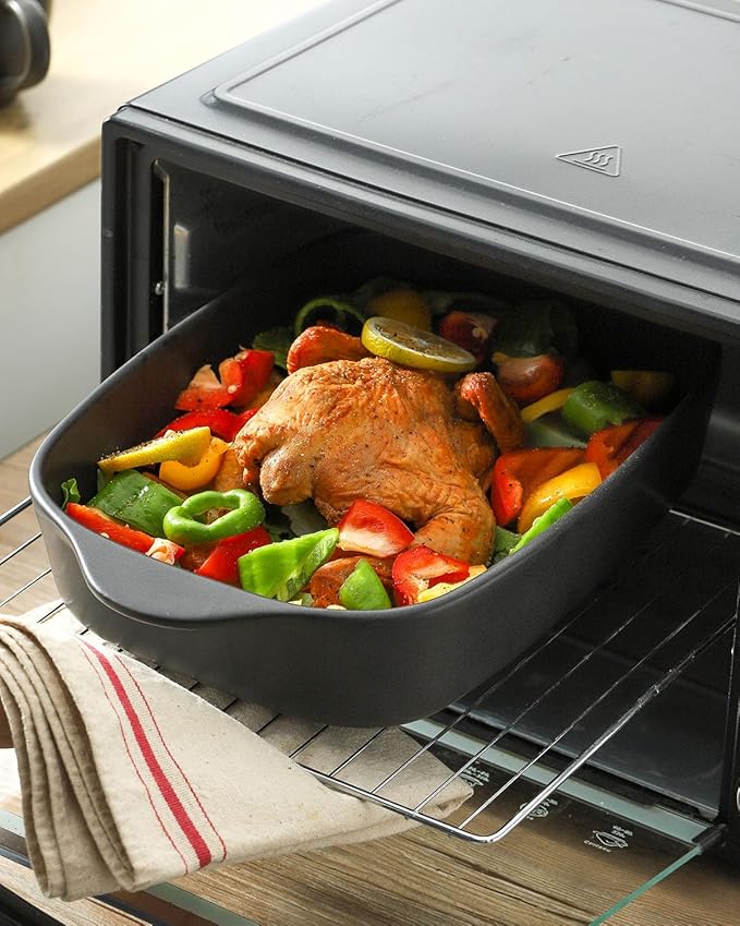 Tikooere Casserole Dish for Oven,Ceramic Baking Dishes， Stoneware Bakeware Set of 3，Deep Casserole Dishes for Baking，Casserole,Cake Dinner and Daily Use,0.63/1.8/4 QT，Matte Black