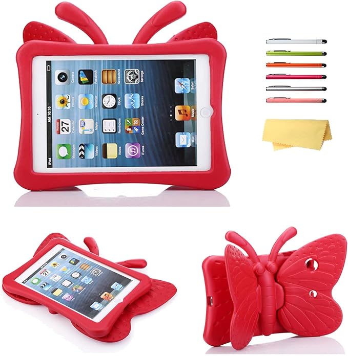 Kids Case for 7.9 iPad Mini 5/4/3/2/1 Silicone Shockproof Cover with Handle Kickstand Black