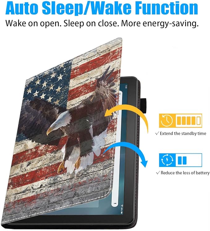 Case for Amazon Fire HD 10 Tablet 10.1 inch (9th/7th Generation 2019/2017 Release) - Slim Lightweight PU Leather Stand Cover with Auto Wake/Sleep Celestial Theme Sun with Crescent Moon