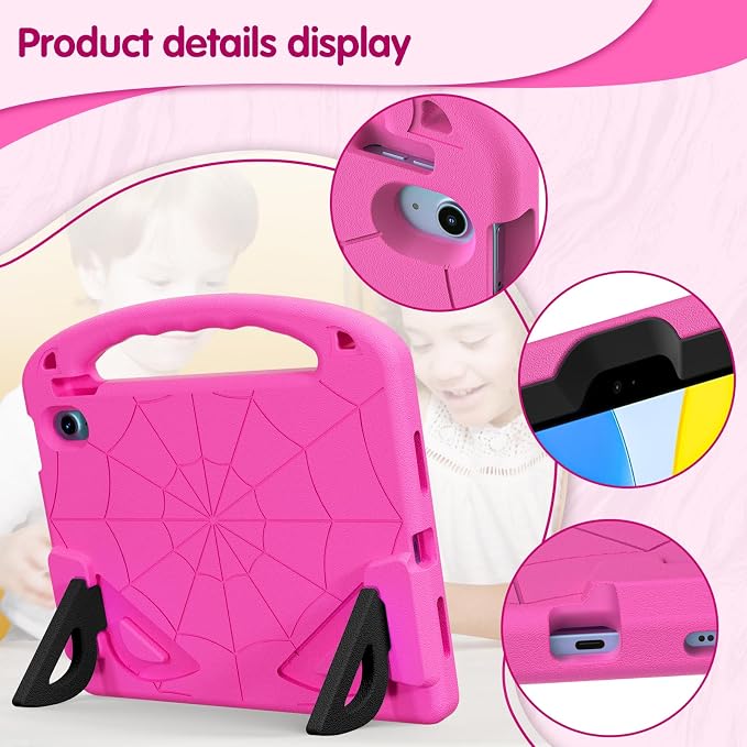 Kids Case for iPad A16 11th/ 10th Generation (2025/2022 Model) | iPad 11/ iPad 10 Full-Body Drop Protection cover with Screen Protector EVA Shockproof Handle Stand Black